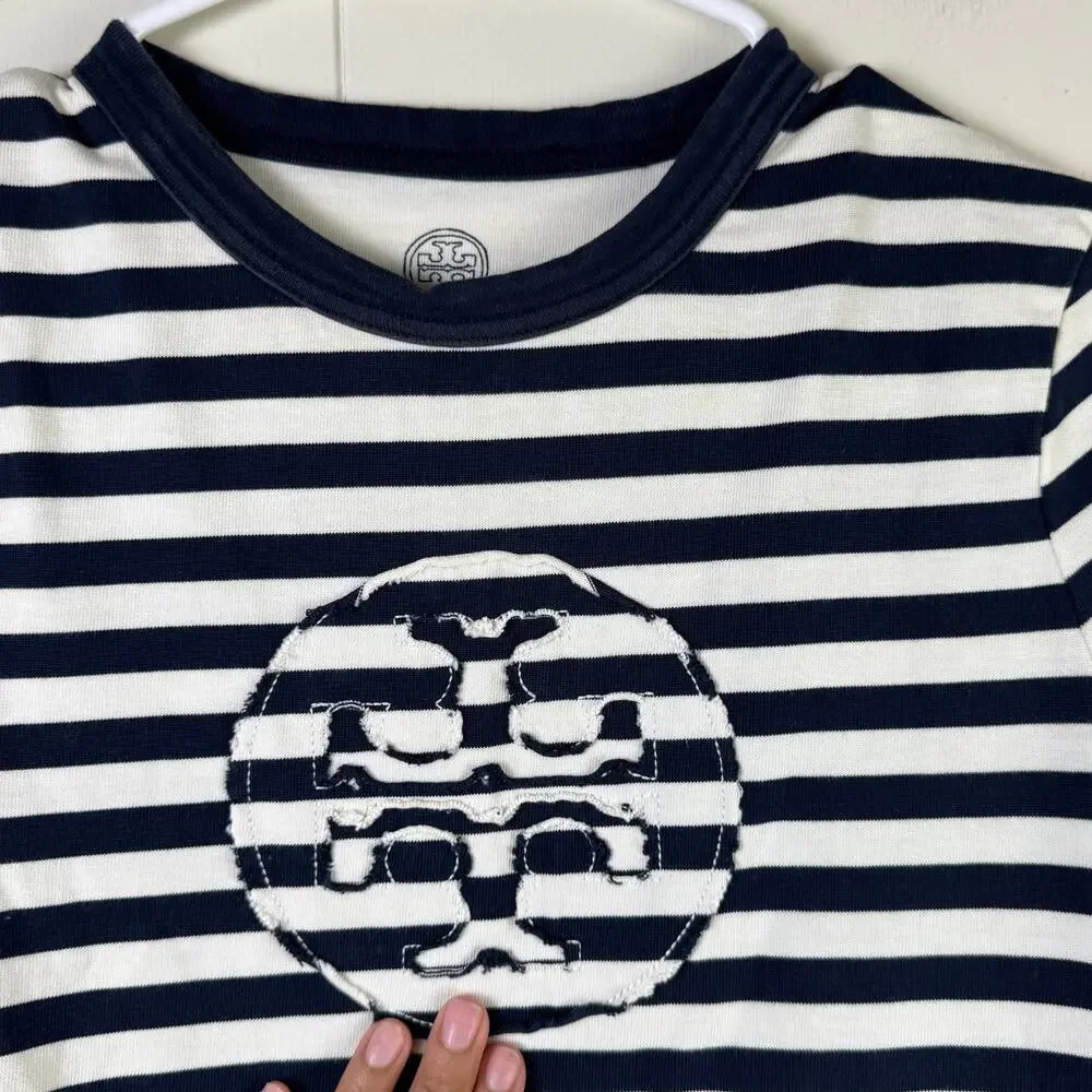 Tory Burch Womens Striped Logo‎ T-Shirt Dress XS